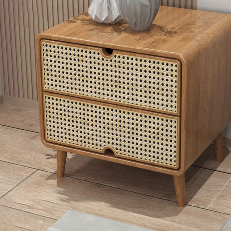 Wicker & Rattan Bed Nightstand Contemporary Night Table for Bedroom