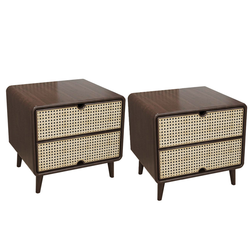 Wicker & Rattan Bed Nightstand Contemporary Night Table for Bedroom