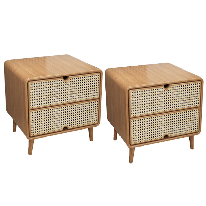 Wicker & Rattan Bed Nightstand Contemporary Night Table for Bedroom