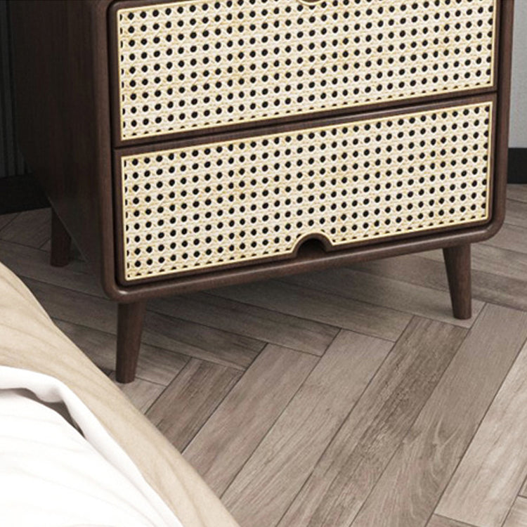 Wicker & Rattan Bed Nightstand Contemporary Night Table for Bedroom