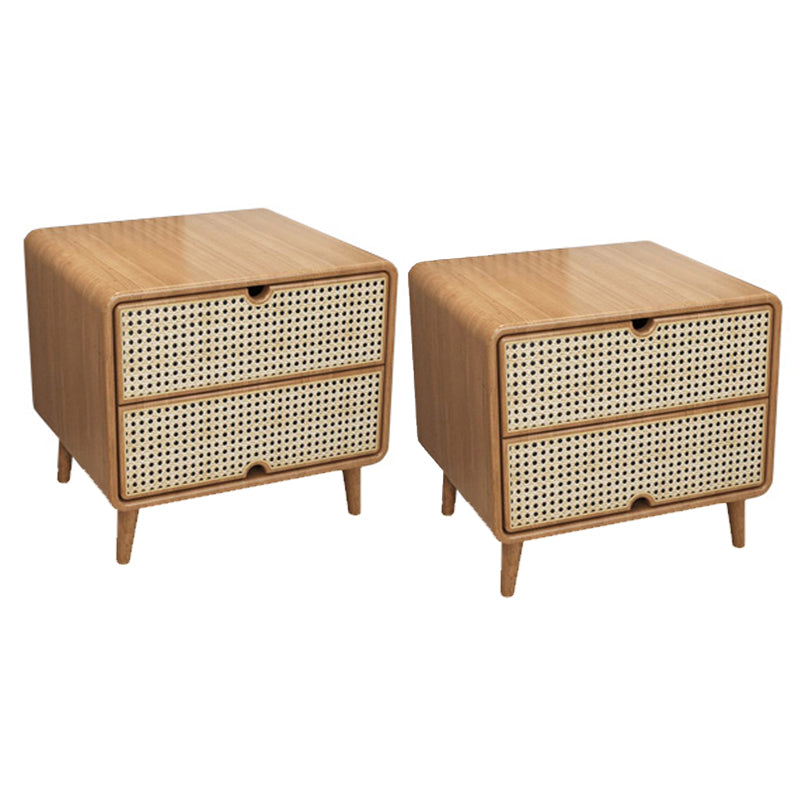 Wicker & Rattan Bed Nightstand Contemporary Night Table for Bedroom