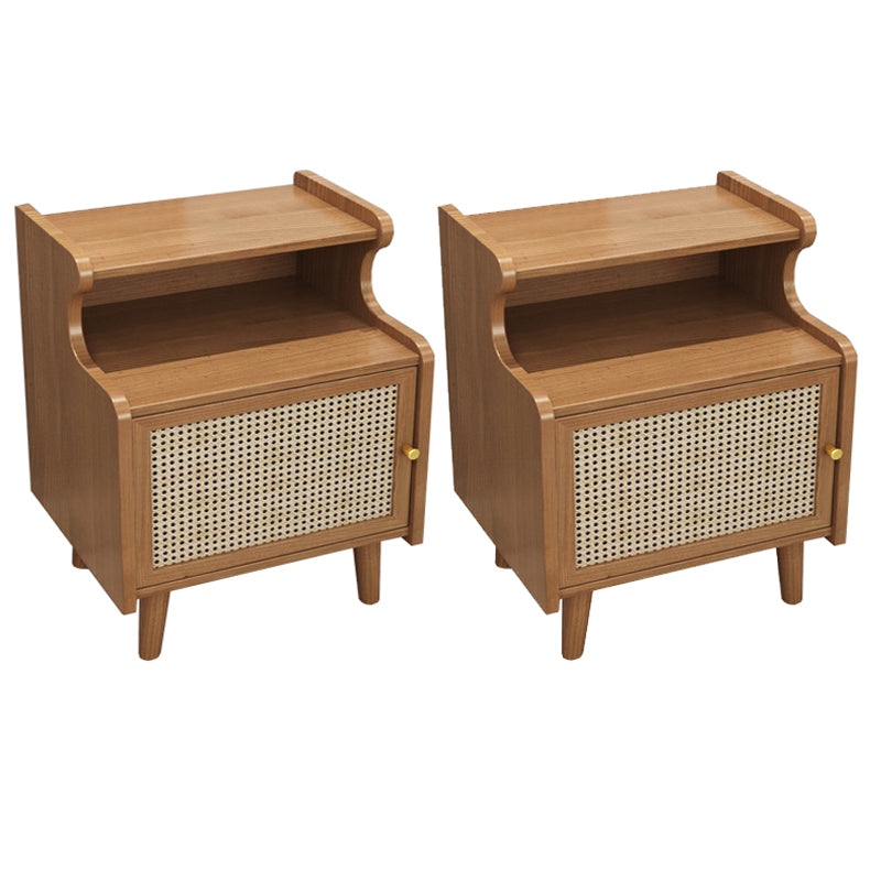 Wicker & Rattan Bed Nightstand Contemporary Night Table for Bedroom