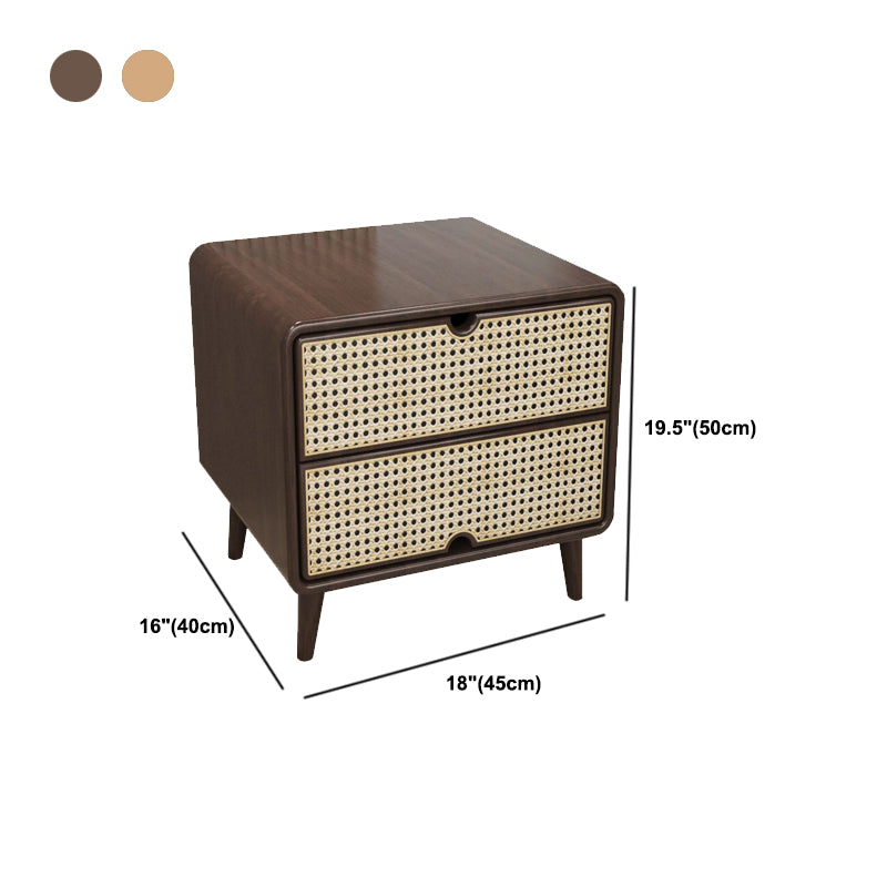 Wicker & Rattan Bed Nightstand Contemporary Night Table for Bedroom