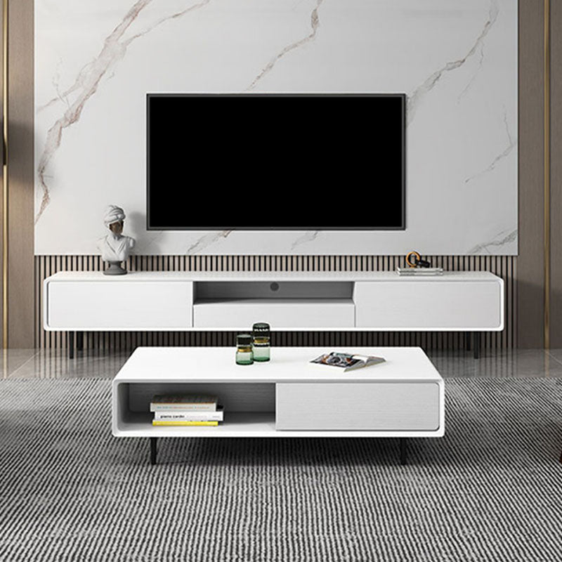 Nordic Light Luxury White TV Cabinet Modern Living Room Wooden TV Cabinet