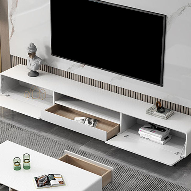 Nordic Light Luxury White TV Cabinet Modern Living Room Wooden TV Cabinet