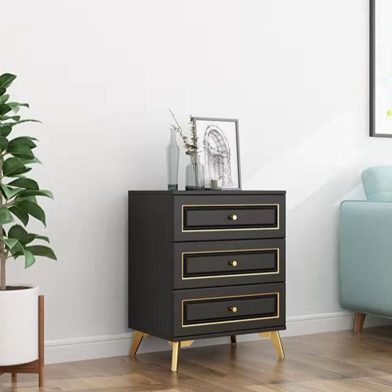 Contemporary Soft-Close Drawers Storage Chest Wood Dresser with Metal Feet