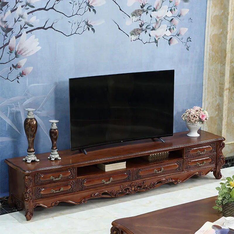 European Light Luxury TV Cabinet Combination American Retro Rectangle TV Stand