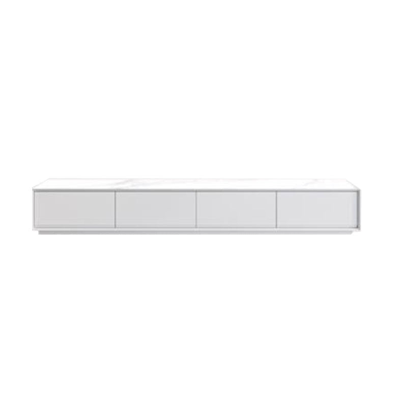 Scandinavian TV Console, White TV Stand with Drawers for Living Room