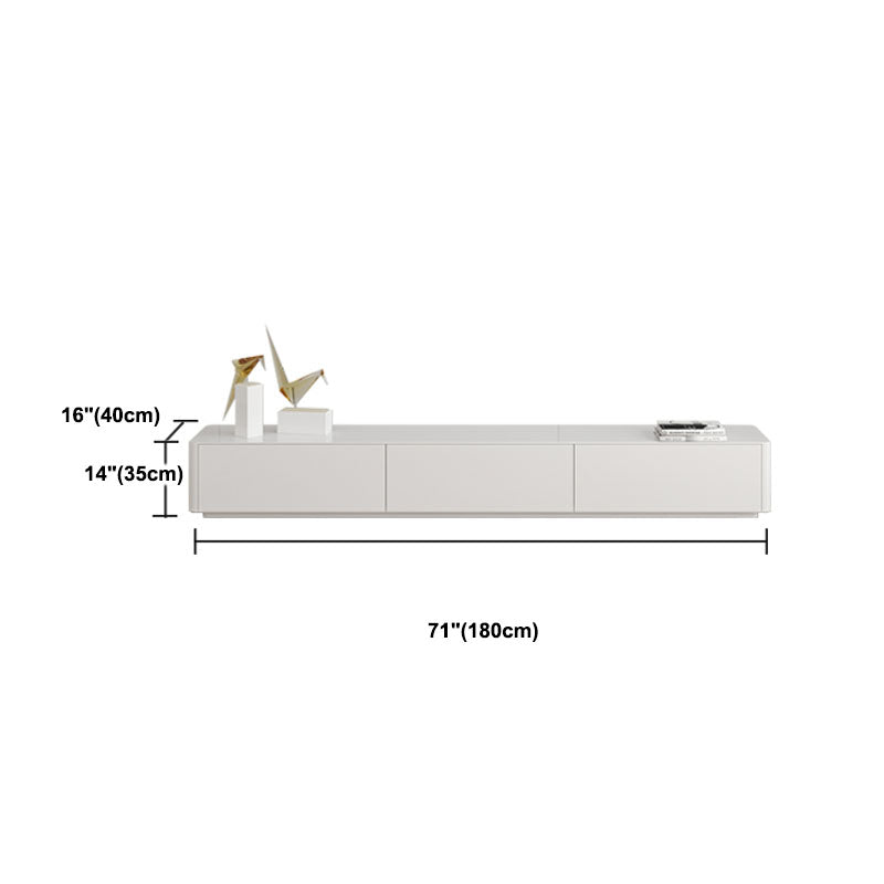 Scandinavian TV Console, White TV Stand with Drawers for Living Room