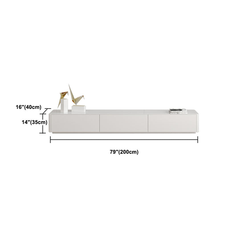 Scandinavian TV Console, White TV Stand with Drawers for Living Room