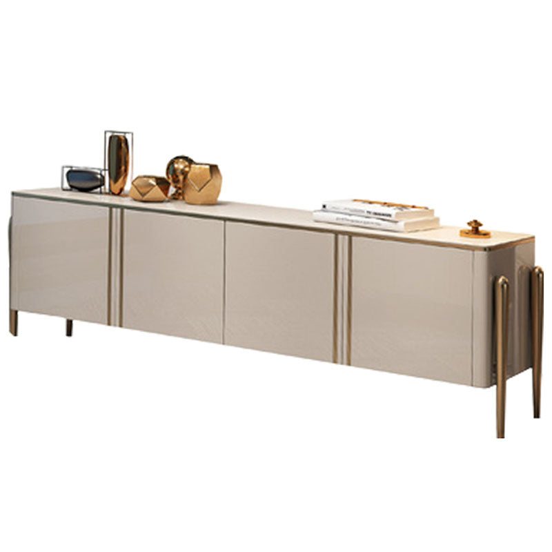 Glam Style TV Stand Gold TV Stand Console with Legs/ Cabinets