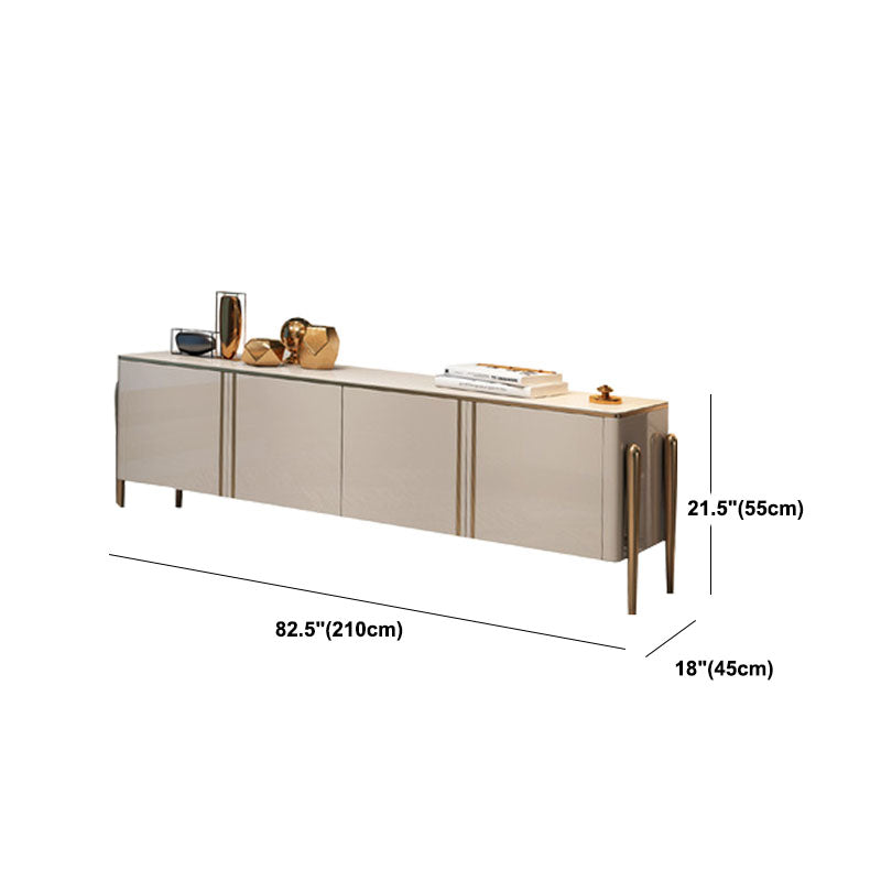 Glam Style TV Stand Gold TV Stand Console with Legs/ Cabinets