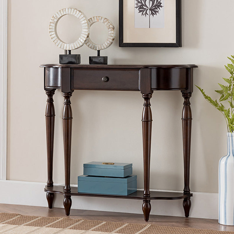 11" Wide Mid-Century Modern Console Table Single Drawer Sofa Table