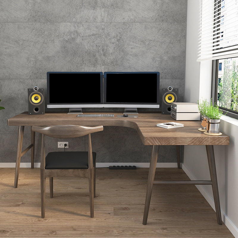 Modern Style Wooden Writing Desk L-Shape Desk for Bedroom and Office