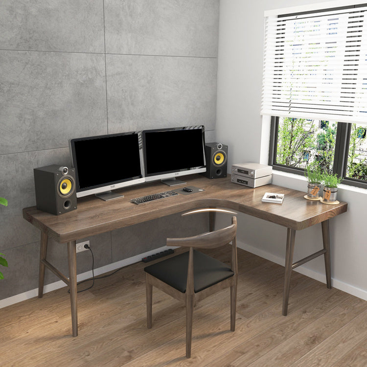 Modern Style Wooden Writing Desk L-Shape Desk for Bedroom and Office