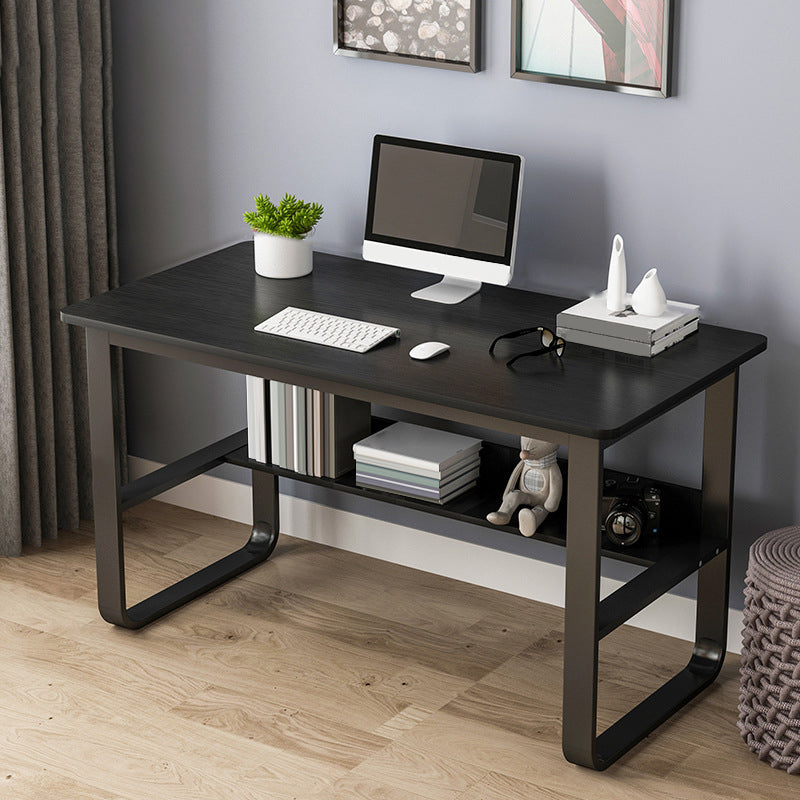 Wood Writing Desk Contemporary Rectangular Office Desk with Shelf