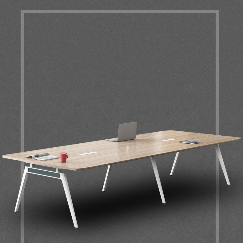 Natural Wood Rectangular Writing Desk Contemporary Office Desk