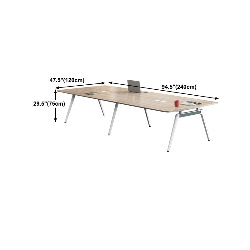 Natural Wood Rectangular Writing Desk Contemporary Office Desk