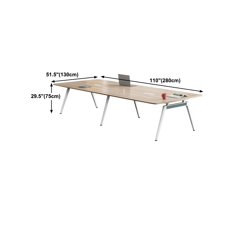 Natural Wood Rectangular Writing Desk Contemporary Office Desk