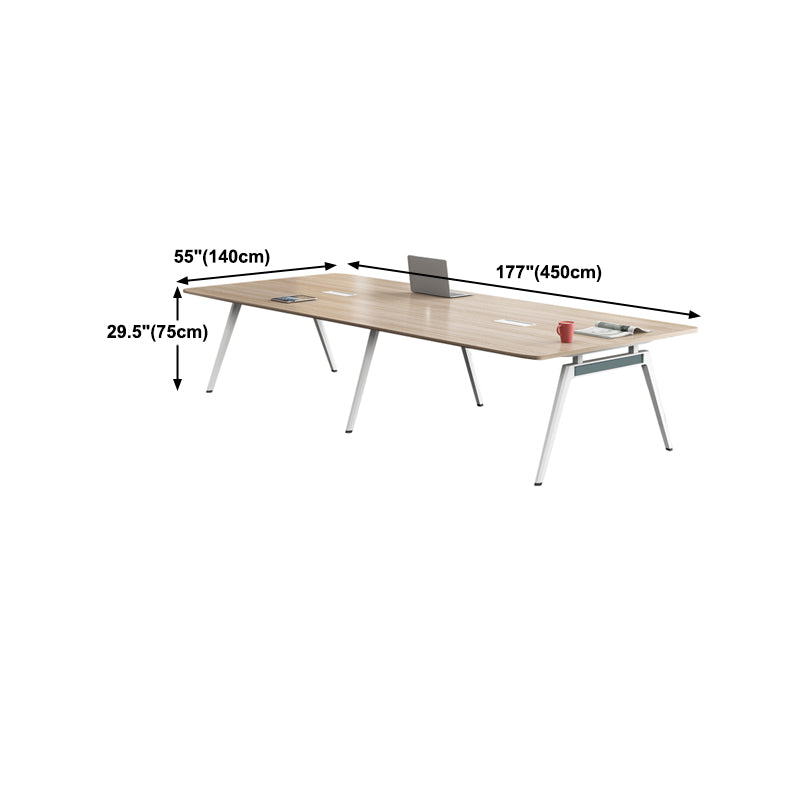 Natural Wood Rectangular Writing Desk Contemporary Office Desk