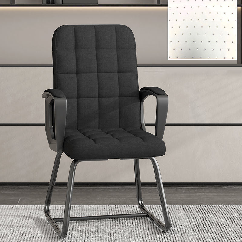 Modern Desk Chair Computer Chair Mid-Back Chair with No Wheels