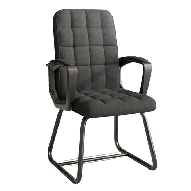 Modern Desk Chair Computer Chair Mid-Back Chair with No Wheels