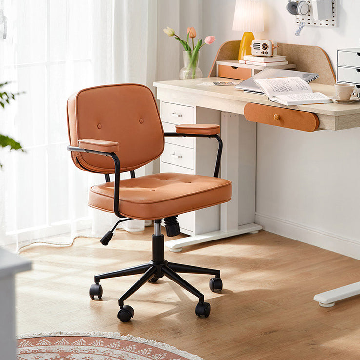 Modern Fixed Arms Office Chair Leather Management Office Chair