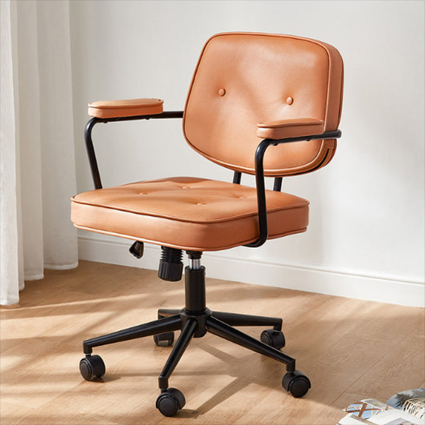 Modern Fixed Arms Office Chair Leather Management Office Chair