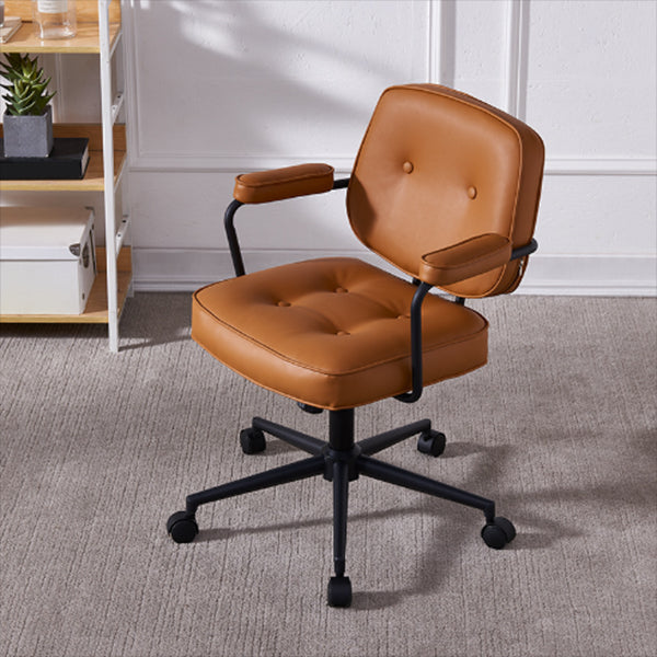 Modern Fixed Arms Office Chair Leather Management Office Chair