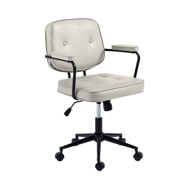 Modern Fixed Arms Office Chair Leather Management Office Chair