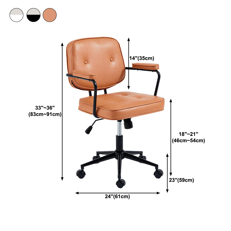 Modern Fixed Arms Office Chair Leather Management Office Chair