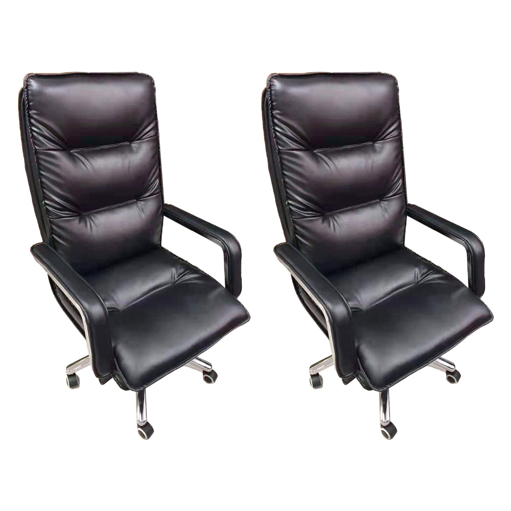 Swivel with Wheels Executive Chair Faux Leather Managers Chair