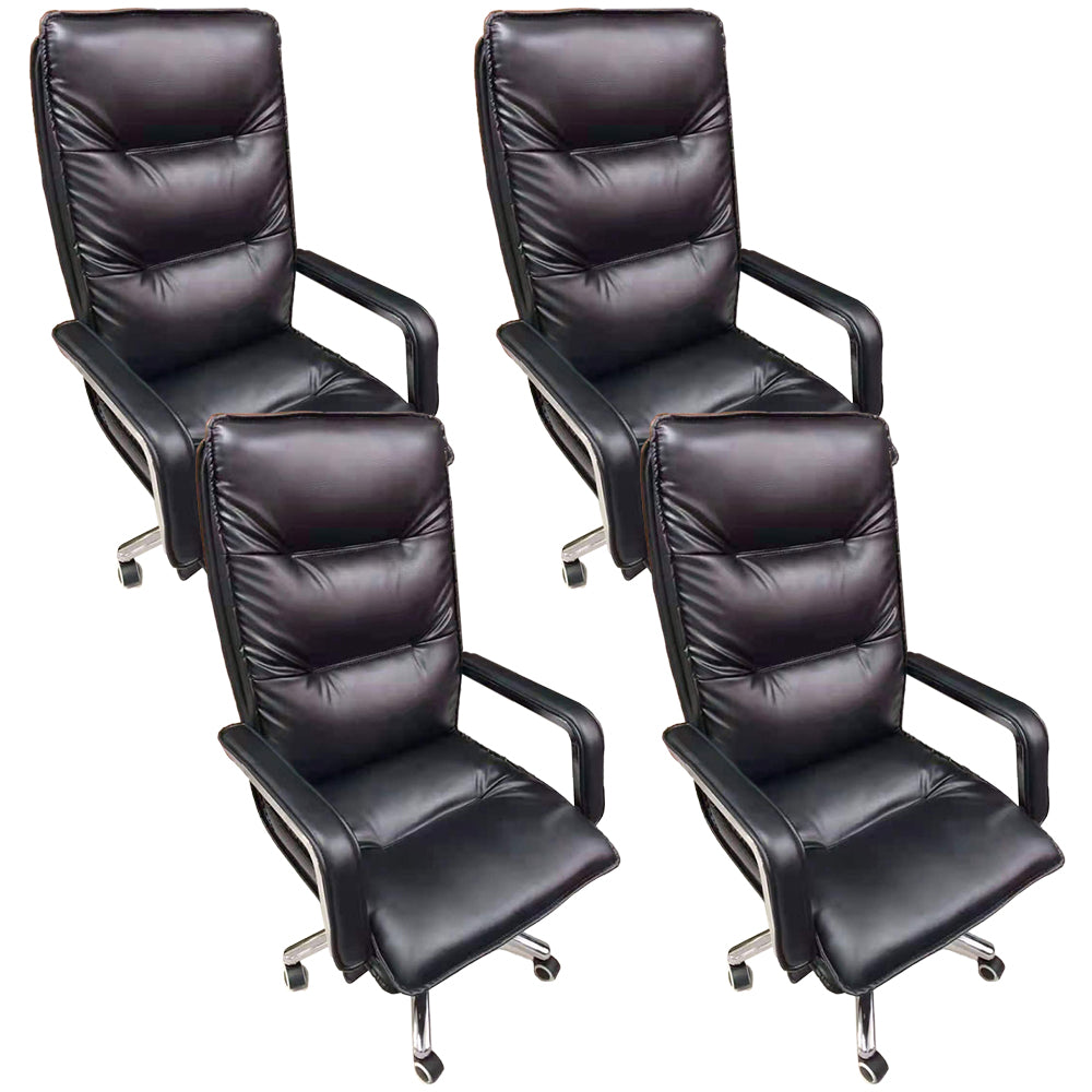 Swivel with Wheels Executive Chair Faux Leather Managers Chair