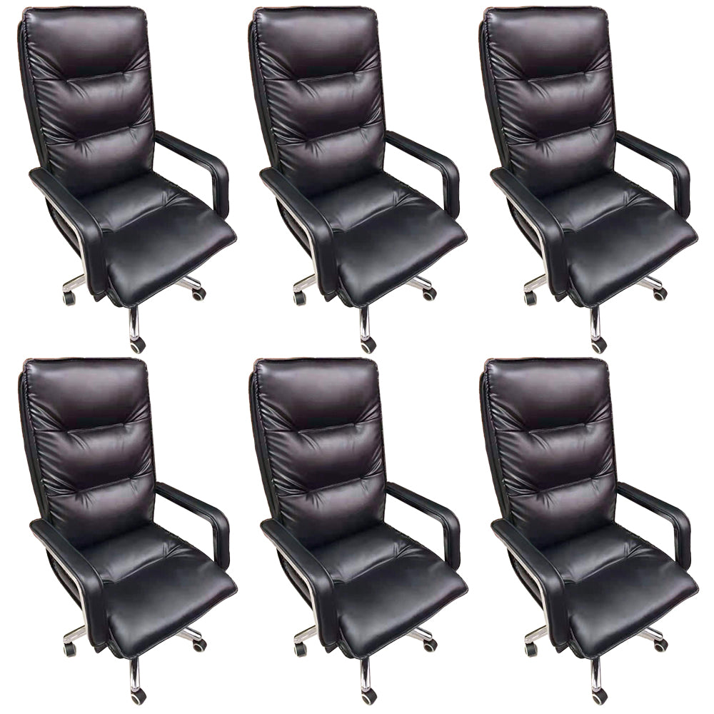 Swivel with Wheels Executive Chair Faux Leather Managers Chair