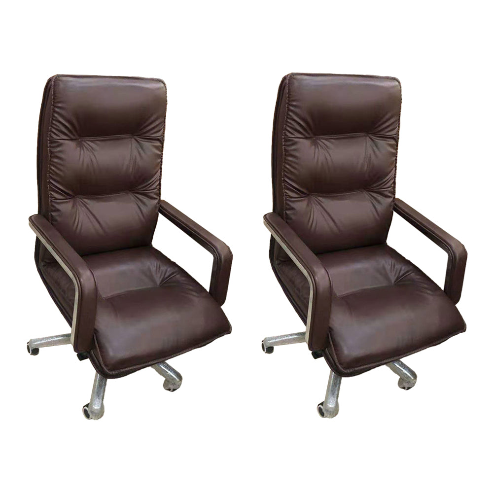 Swivel with Wheels Executive Chair Faux Leather Managers Chair