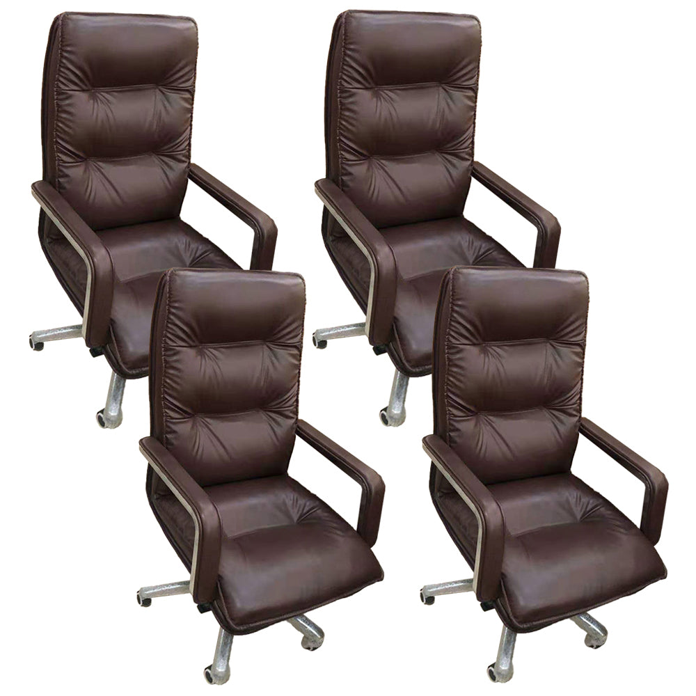 Swivel with Wheels Executive Chair Faux Leather Managers Chair