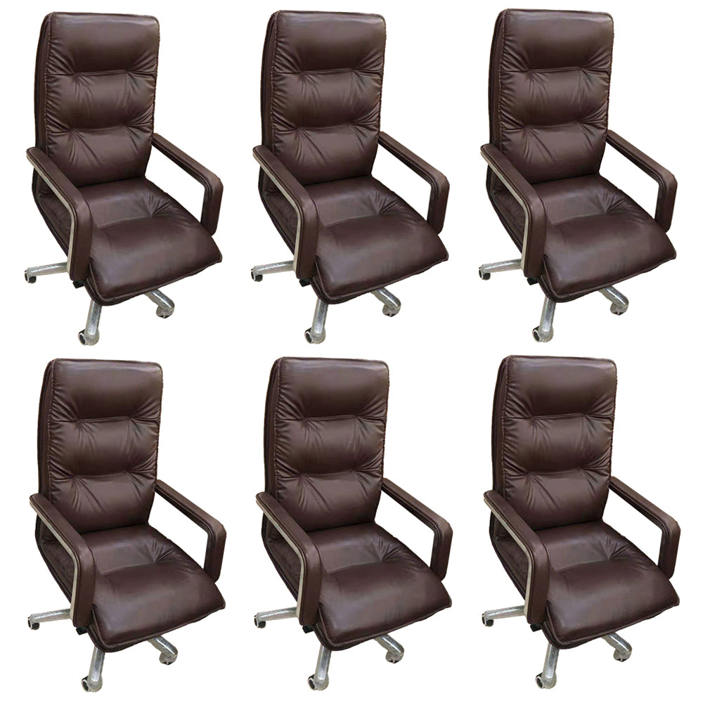 Swivel with Wheels Executive Chair Faux Leather Managers Chair