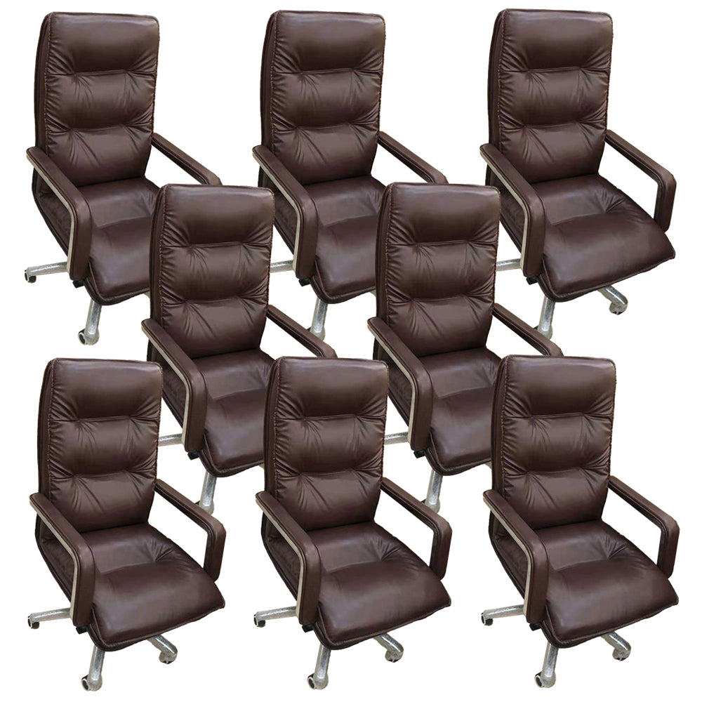 Swivel with Wheels Executive Chair Faux Leather Managers Chair