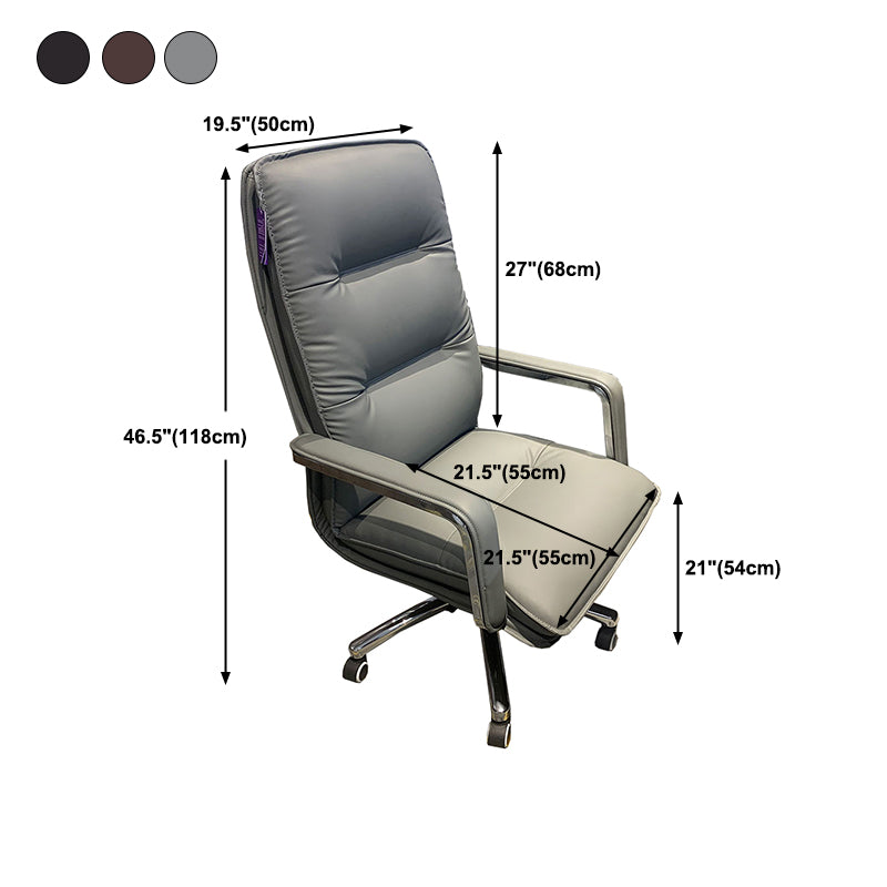 Swivel with Wheels Executive Chair Faux Leather Managers Chair