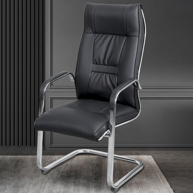 Modern Fixed Arms Office Chair Leather Ergonomic Gaming Chair