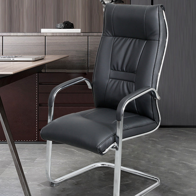 Modern Fixed Arms Office Chair Leather Ergonomic Gaming Chair