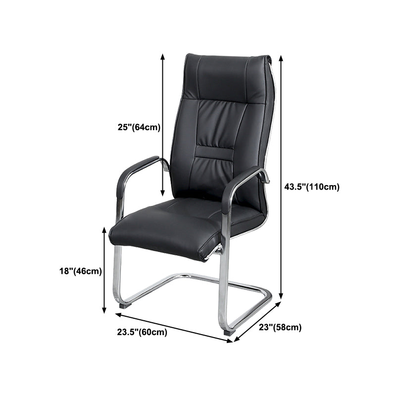 Modern Fixed Arms Office Chair Leather Ergonomic Gaming Chair