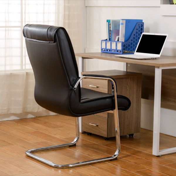 Modern Leather Management Office Chair Fixed Arms Office Chair