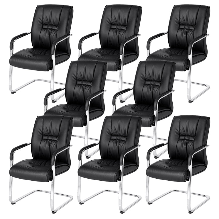 Modern Leather Management Office Chair Fixed Arms Office Chair