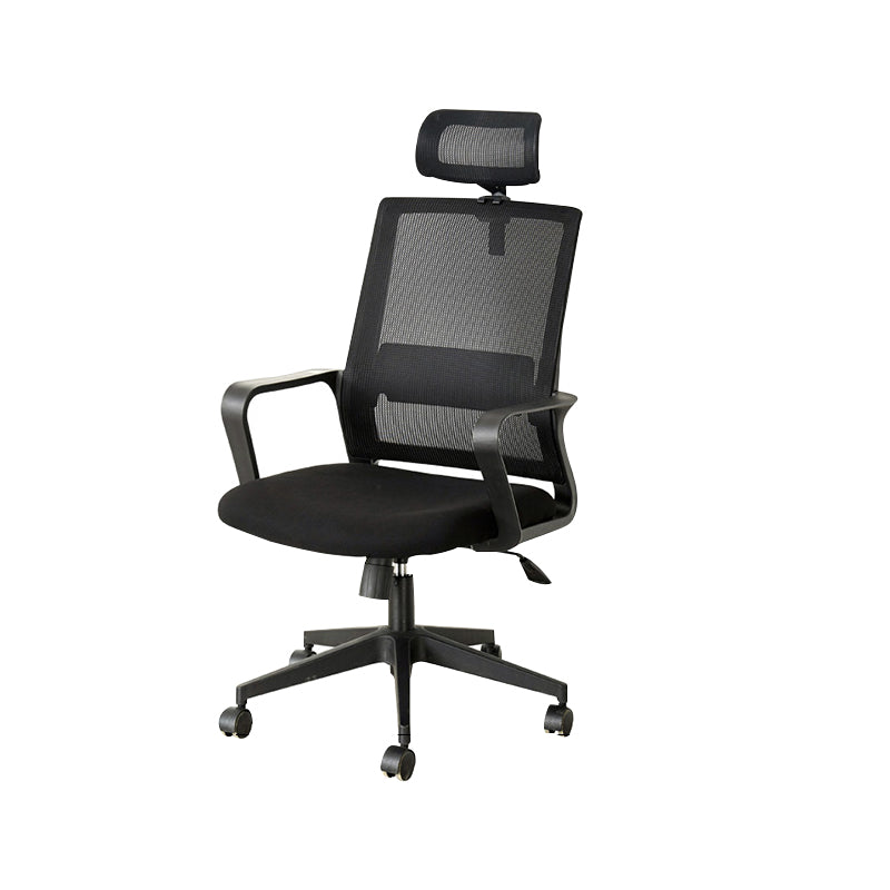 Modern Fixed Arms Office Chair Nylon Black High Back Home Office Chair