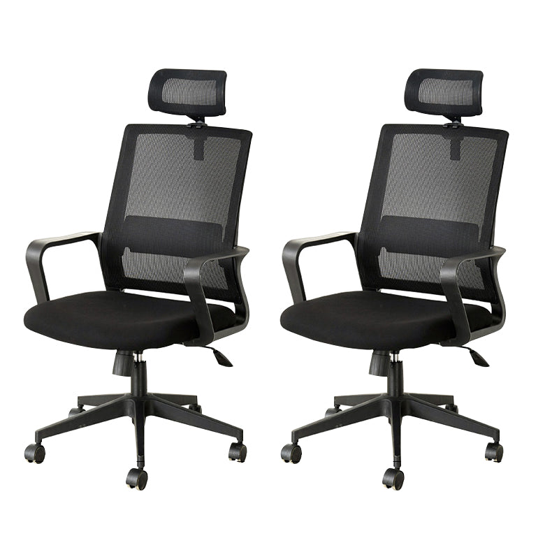 Modern Fixed Arms Office Chair Nylon Black High Back Home Office Chair