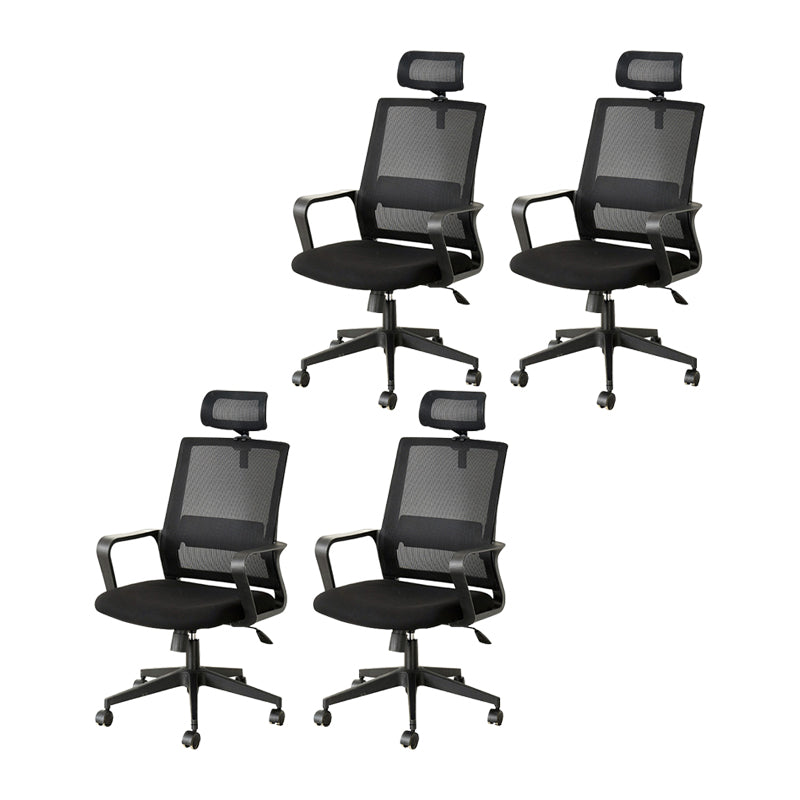 Modern Fixed Arms Office Chair Nylon Black High Back Home Office Chair