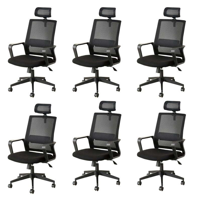 Modern Fixed Arms Office Chair Nylon Black High Back Home Office Chair