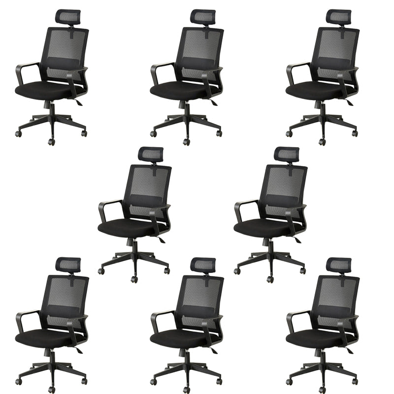 Modern Fixed Arms Office Chair Nylon Black High Back Home Office Chair