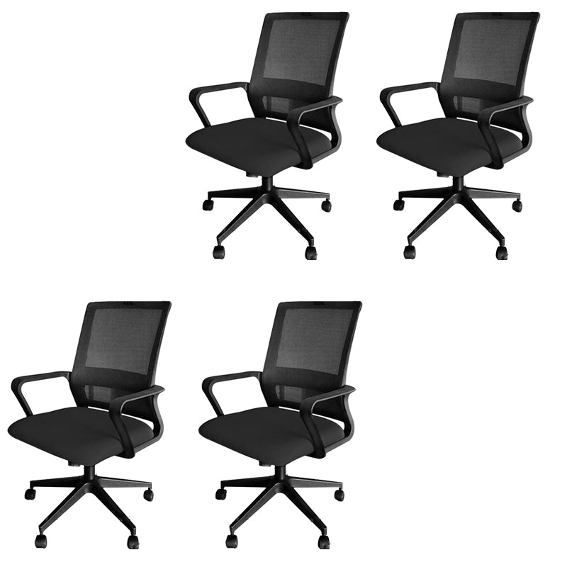 Modern Fixed Arms Office Chair Nylon Black High Back Home Office Chair